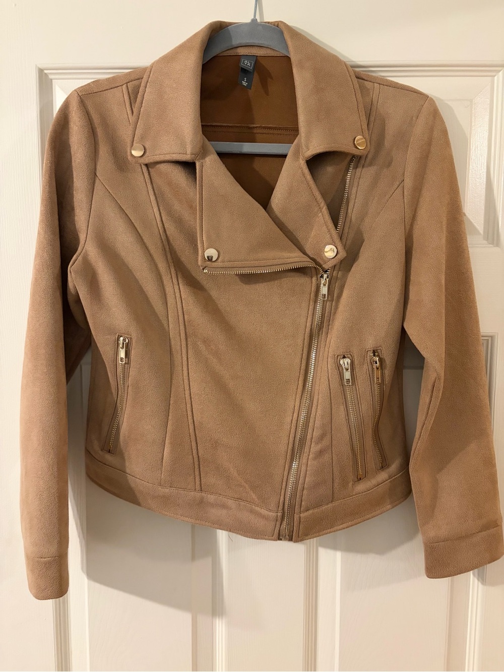 Francesca’s Alya Tan Faux Suede Moto Jacket